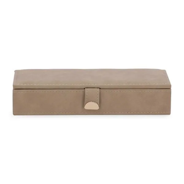 Caixa Retangular Em Mdf Revestida Em Pu 27x11cm Mart Bege