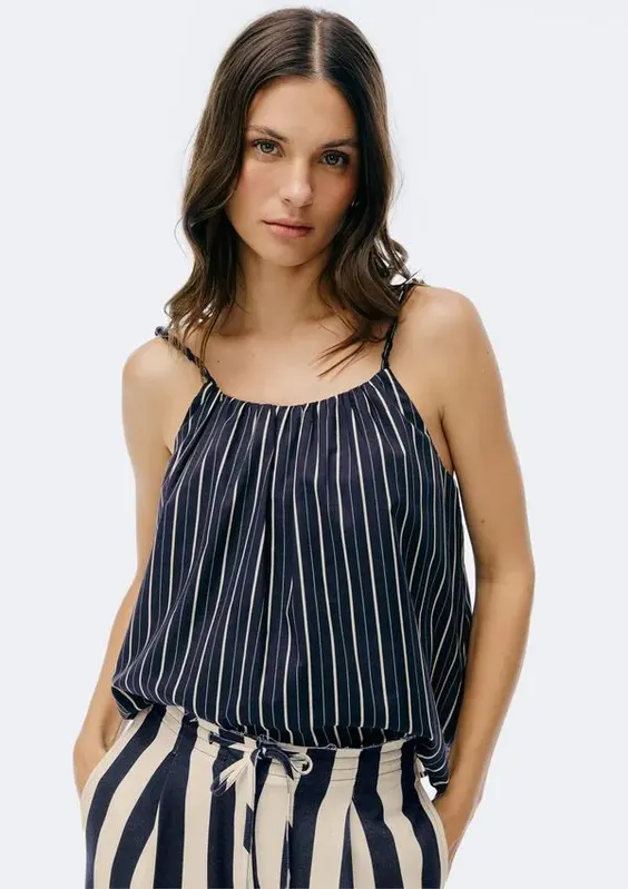 Regata Feminina Fio Tinto - Azul P