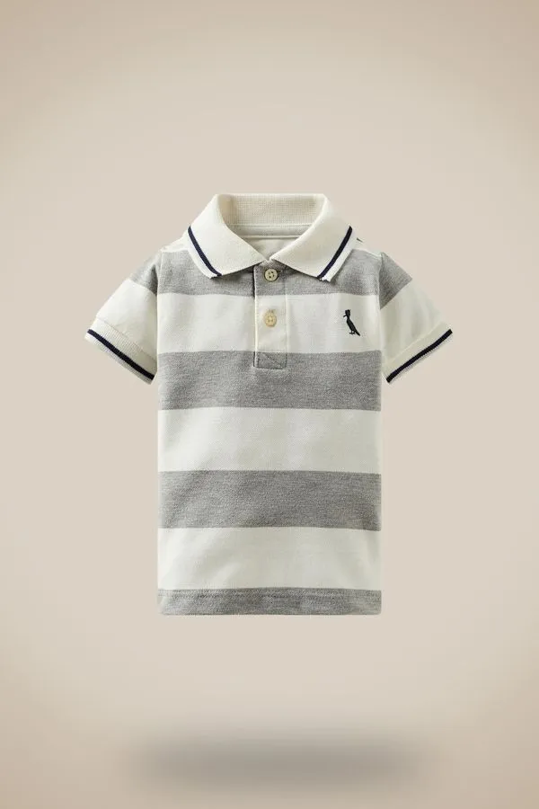 Polo Mc Bb Listra Friso Cinza Mescla - M