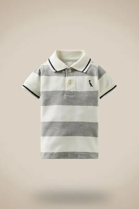 Polo Mc Bb Listra Friso Cinza Mescla - P