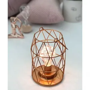 Lanterna Decorativa Retro Led Pilha Cobre Hm211