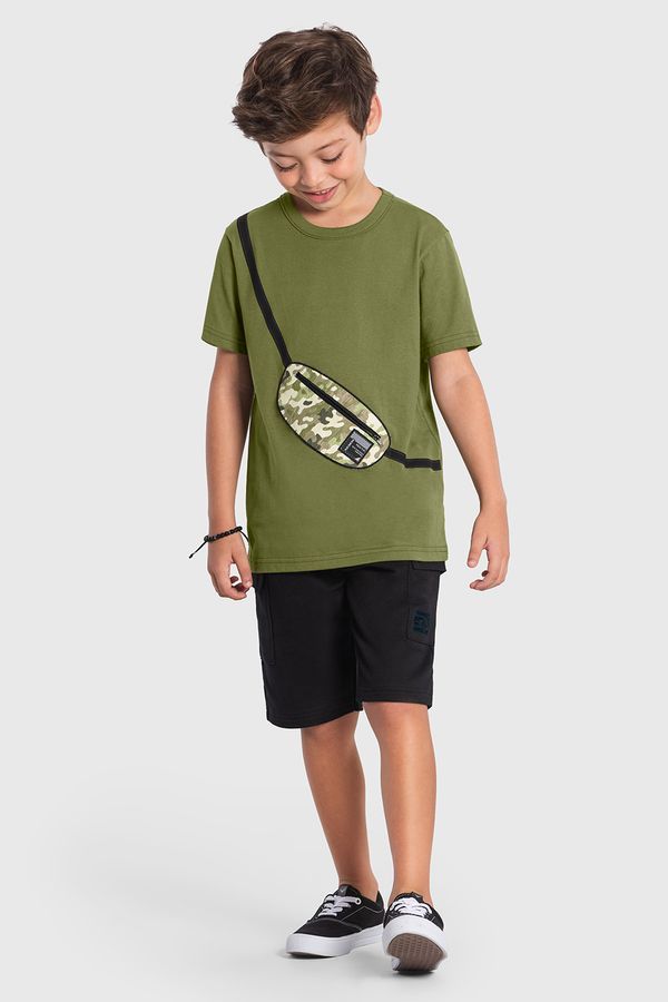 Camiseta infantil menino com aplique interativo de pochete Brandili - 6