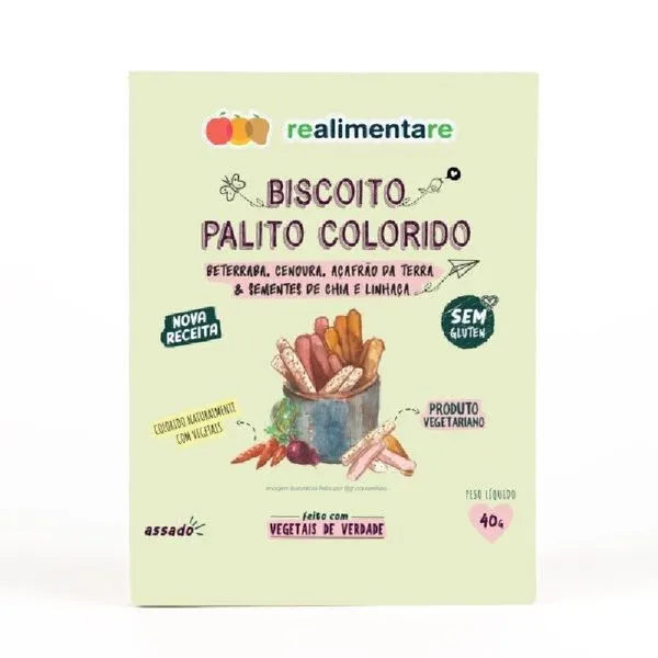 Biscoito Palito Colorido Realimentare 40G