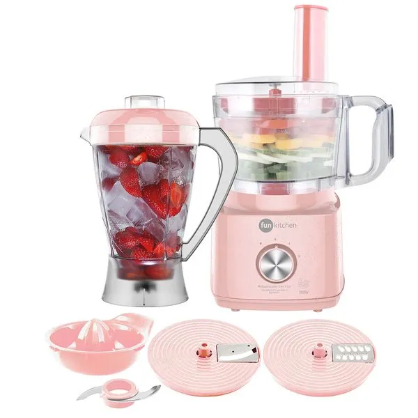 Multiprocessador Fun Kitchen Lux 3 em 1 Rosa 900W 220V