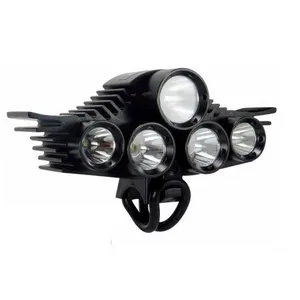 FAROL BIKE BICICLETA 5 LEDS BATERIA RECARREGÁVEL Único / Preto