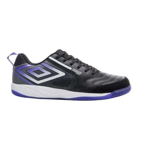 Chuteira Futsal N°38 Umbro Pro 5 Bump Preto E Roxo (MP)