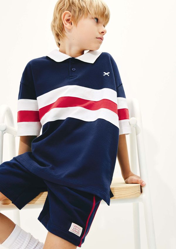 Camisa Polo Infantil Menino Oversized - Azul 004