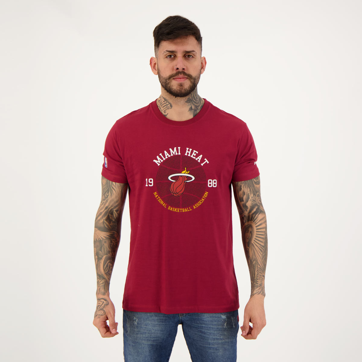 Camiseta New Era NBA Miami Heat Core Vinho