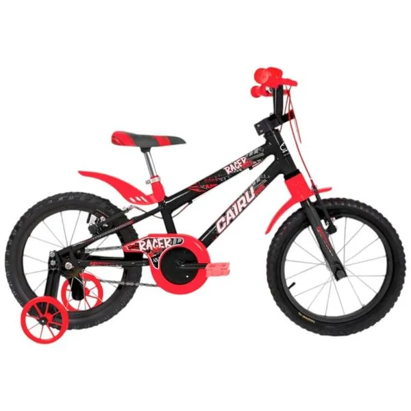 Bicicleta Infantil Cairu Aro 16 Kids Preto E Vermelho (MP)