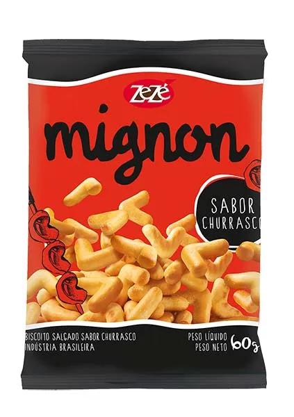 Biscoito Zezé Mignon Sabor Churrasco 60g BISCOITO ZEZE 60G MI