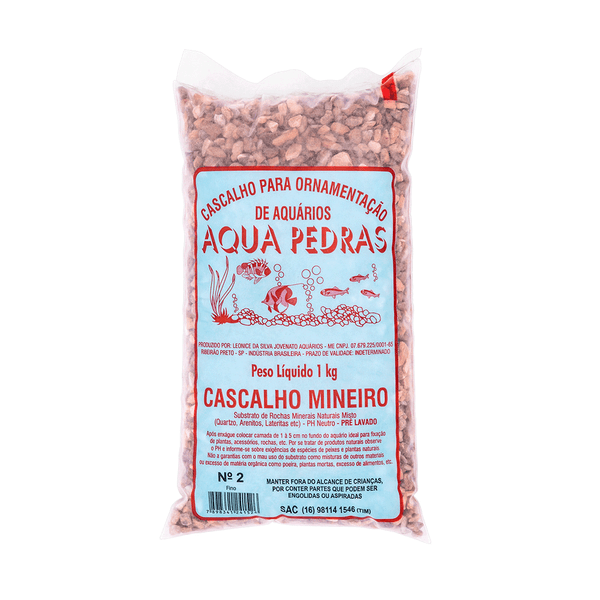 Cascalho Mineiro para Aquário Nº 2 Aqua Pedras 1 kg