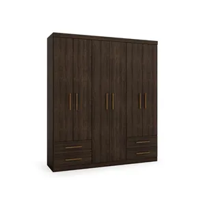 Guarda Roupa Batrol Advantage 6 Portas 4 Gavetas em MDP Capuccino / Wood