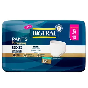 Roupa Íntima Descartável Bigfral Pants Premium Incontinência Urinária Moderada a Severa Tamanho G/XG 20 Unidades