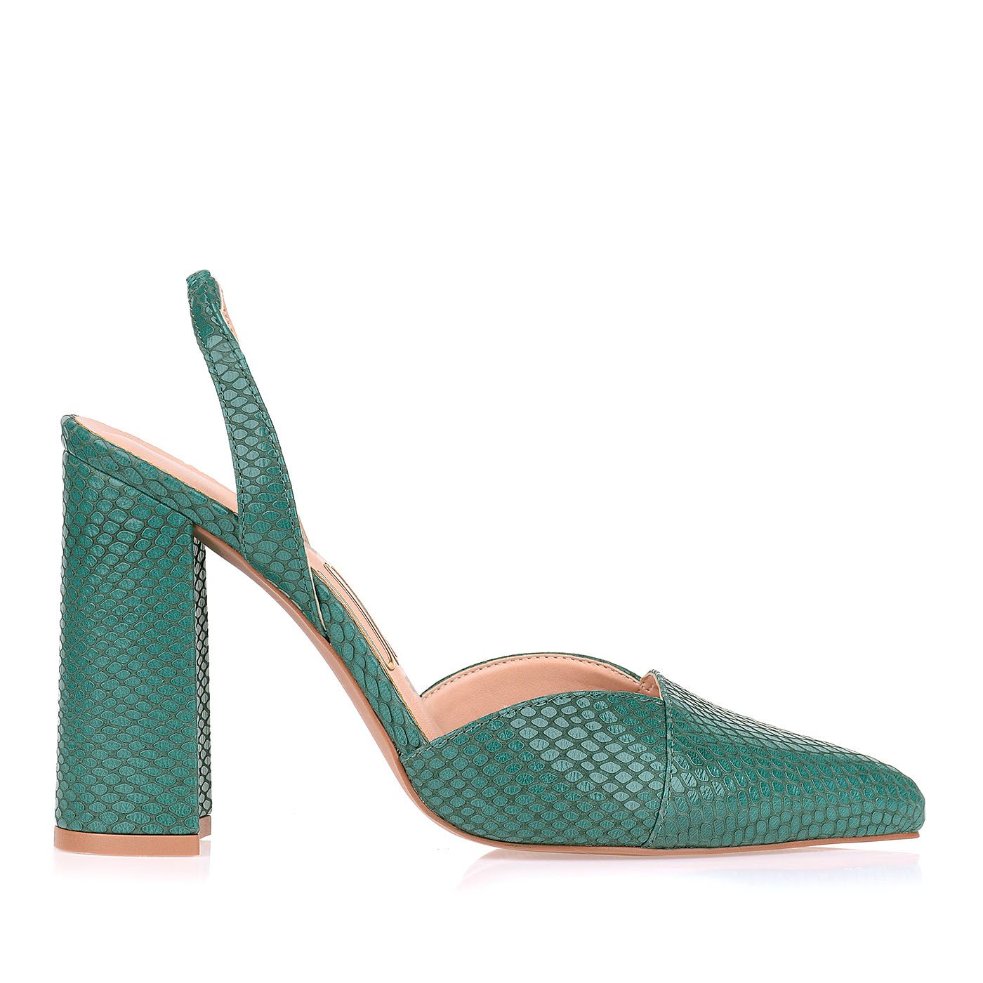 Slingback Salto Bloco Alto Block