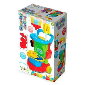 Carrinho de Limpeza Infantil Brinquedo Completo com Acessórios Educativos Vermelho Maral Carrinho de Limpeza Infantil Brinquedo Completo Vermelho para Brincar e Aprender Maral
