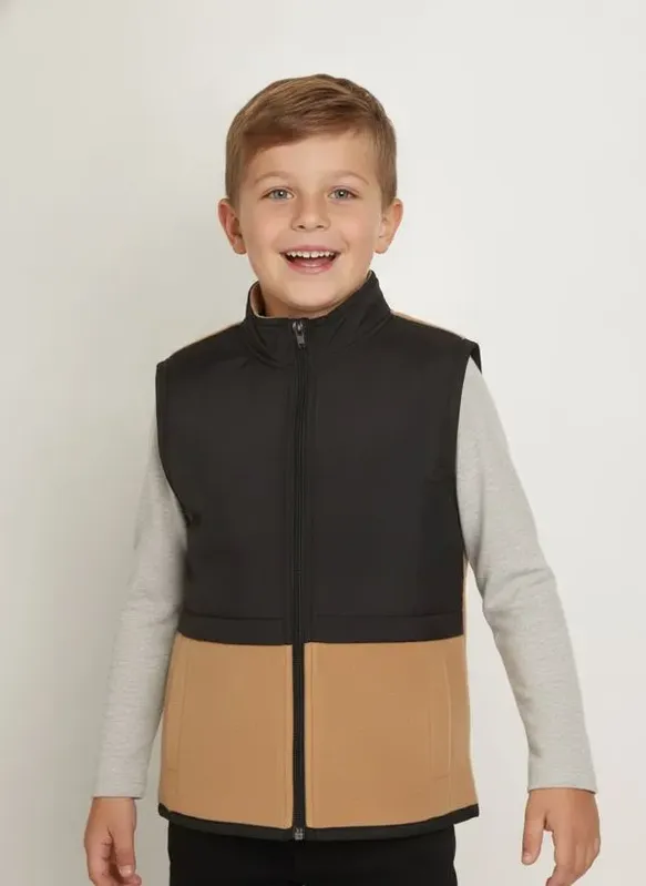 Colete Soft Com Nylon Infantil Para Menino - MARROM 8