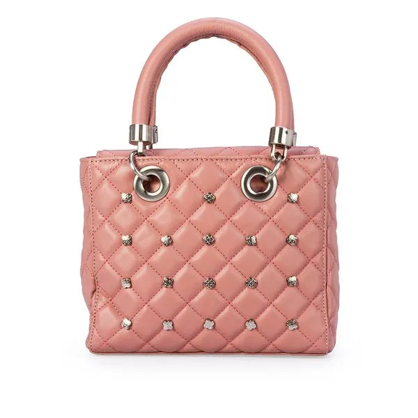 Bolsa Tiracolo Couro Tote Rosa Malva