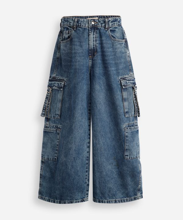 calça skater juvenil jeans azul 10