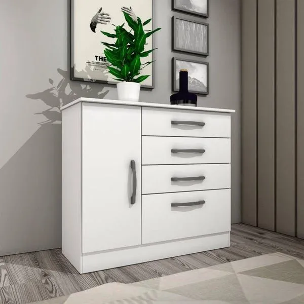 Cômoda Moderna Para Quarto De Casal - Chicago-neve - Tcil Móveis