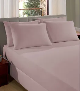 Lençol Queen Premium Fio Penteado Liso Vivaldi Rosa UN / Rosa