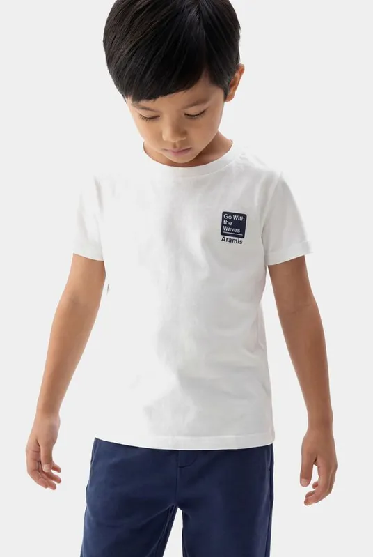 Camiseta Manga Curta Infantil Go With The Waves Off White - XPP