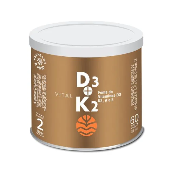 Vital D3 Mais K2 Vital Âtman 390mg 60Cáps