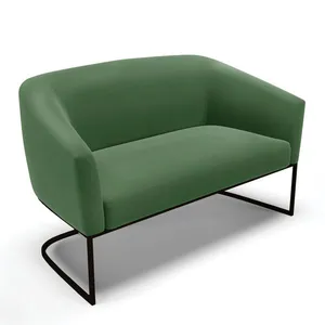 Sof 2 Lugares Namoradeira Industrial Preto Stella Suede Verde D03 - D'Rossi