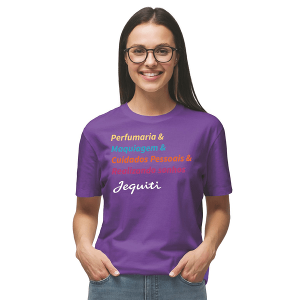 Camiseta Roxa Frases Jequiti Tam P