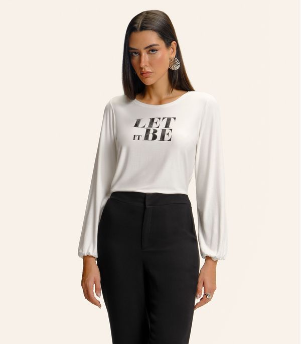 Blusa Feminina Manga Longa Bufante Endless Bege P