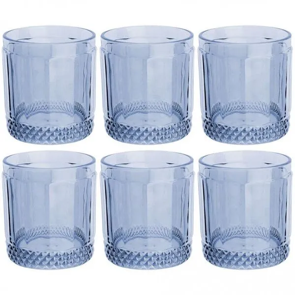 Conjunto de Copos Baixos L`Hermitage Splendor 330 ml 6 Peças Azul