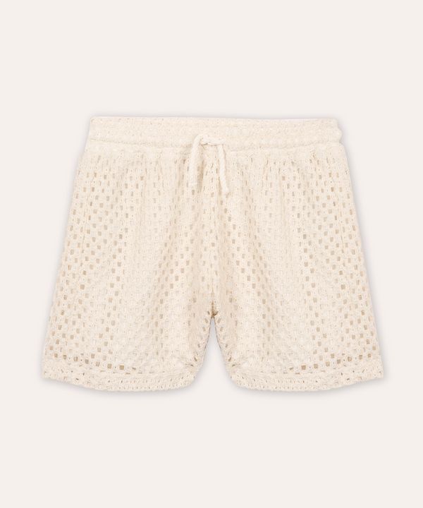 short de tricot juvenil bege 14