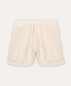short de tricot juvenil bege 16