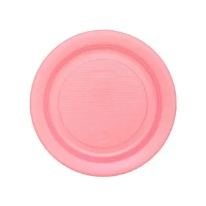 Prato Raso Plástico Ps Rosa Perolado 15cm 10 Unidades PRROP15 - Bello Festas