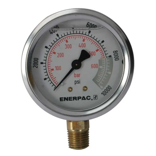 Manômetro Reto 10.000lbf/pol² 700bar 1/4"NPTF c/Glicerina G2535L ENERPAC