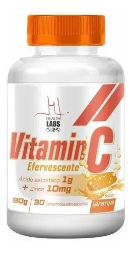 Vitamin C Efervescente 1g/10mg Health Labs 30 Comprimidos