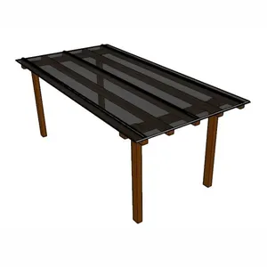 Kit Policarbonato Fume 4mm 2,00m X 6,00m - Perfis Naturais