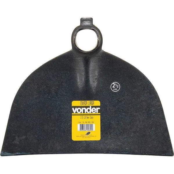 Enxada Larga 2,5lb Olho Redondo 305x248mm sem Cabo - VONDER