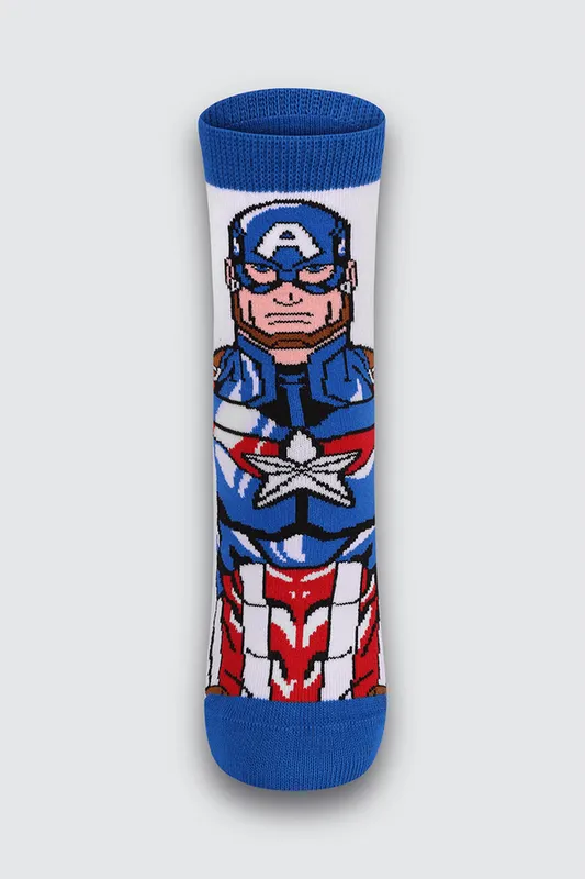 Meia Marvel KM Vingadores Tamanho: 046 (Calçados 24 a 29) | Cor: Branca