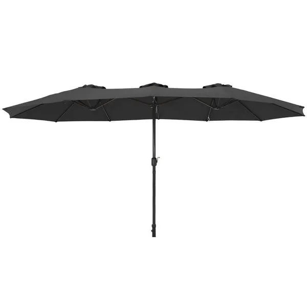 Ombrellone Retangular Oversize 4,50m X 2,65m Preto Bel Alumínio Central Manivela Fps 60 Quiosque