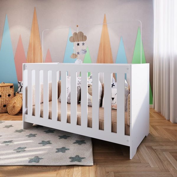 Berço 3 em 1 133x64,8cm Linha Aconchego Branco