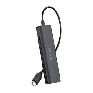 Hub USB-C 2.0 4 Portas HU-C230BK com 4 Saídas USB 2.0 e Transmissão Até 480 MBPS Preto C3tech Hub USB-C 2.0 4 Portas HU-C230BK com 4 Saídas USB 2.0 Preto C3tech