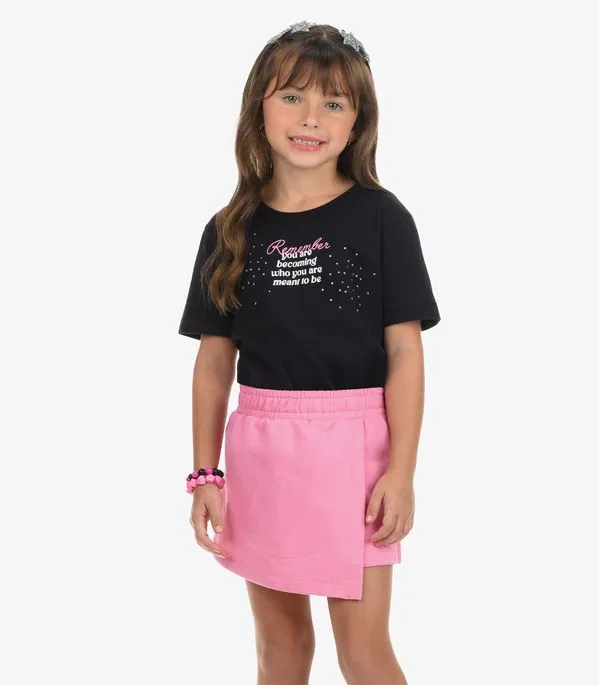 Conjunto Blusa com Shorts Saia Rovi Kids Preto 8
