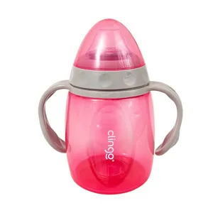 Copo com Alças e Bicos em Silicone - Clingo - Colors - Rosa - 220ml
