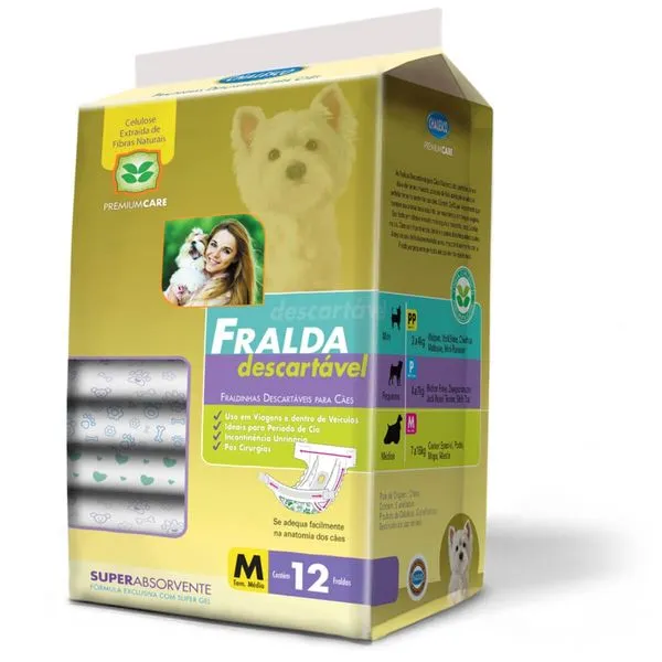 Fraldas para Pets Descartavéis no Tamanho M com 12 Unidades - 70570 - AMERICAN PETS