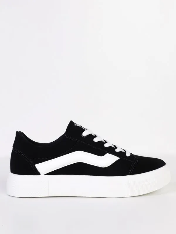 Tênis Casual Nobuck Quiz Feminino PRETO/BRANCO 39