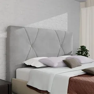 Cabeceira Casal Malu para Colchão 138cm Styllus Suede Cinza