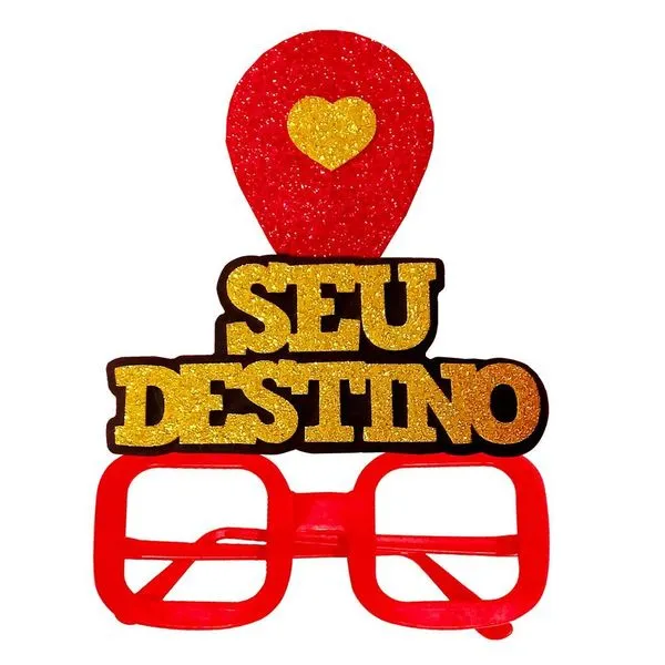 Óculos de Carnaval sem Lentes Seu Destino de Plástico 15,5cm X 19cm Piffer & Cia Óculos de Carnaval sem Lentes Seu Destino Plástico Piffer & Cia