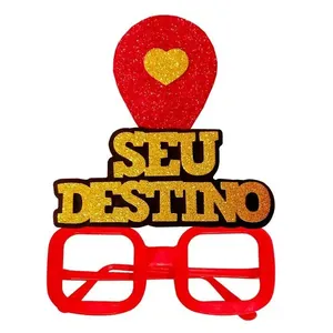 Óculos de Carnaval sem Lentes Seu Destino de Plástico 15,5cm X 19cm Piffer & Cia Óculos de Carnaval sem Lentes Seu Destino Plástico Piffer & Cia