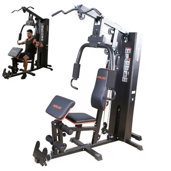 Estação De Musculação Completa Estofamento Preto/laranja