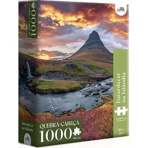 Puzzle Entardecer na Islândia 1000 Peças Papel Paisagem Natural Novo Visual Puzzle Entardecer na Islândia 1000 Peças Novo Visual